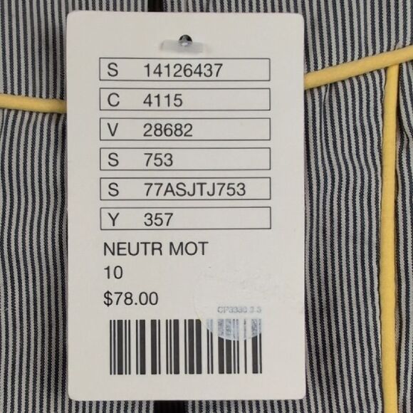 NWT Anthropologie Sidra Black & White Pinstripe Short Jacket 3/4 Length Sleeve - Picture 4 of 11